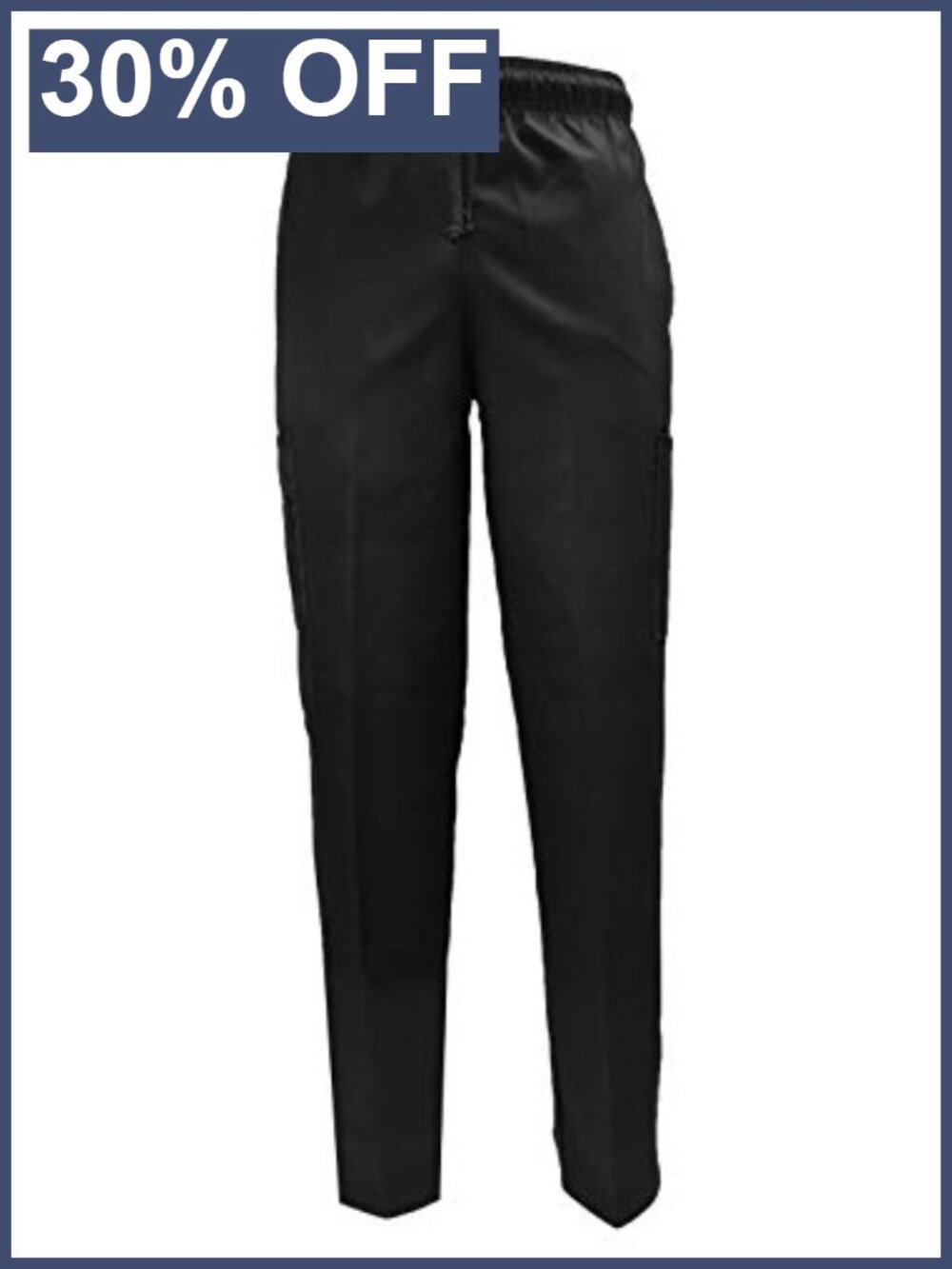 Chef Cargo Pants 6 Pocket Polyester Cotton Twill Baggy Fit Tapered Leg Food